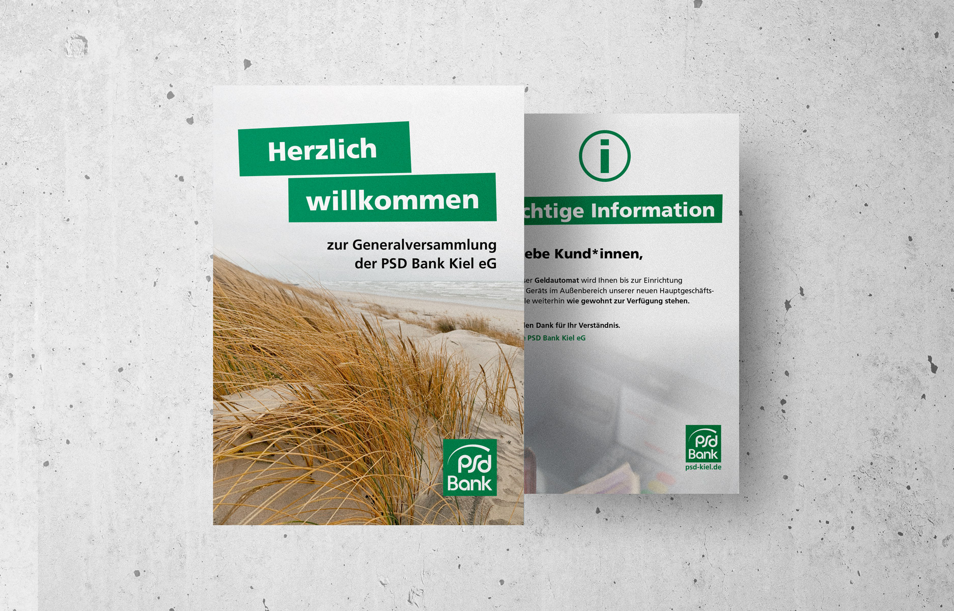 Grafikdesign der Kommunikationsinhalte PSD Bank Kiel 2 Plakate