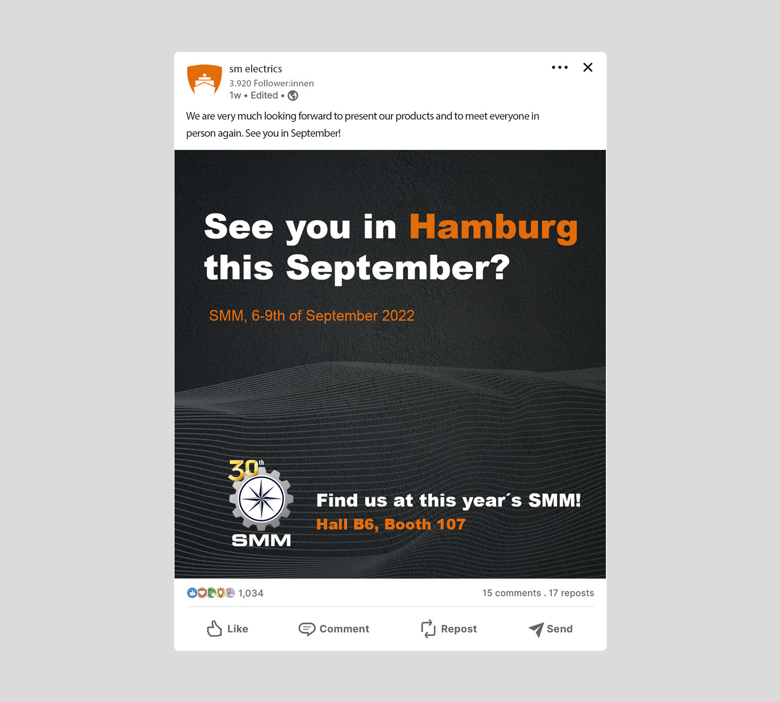 Unternehmenskommunikation linkedin post sm electrics, christmas