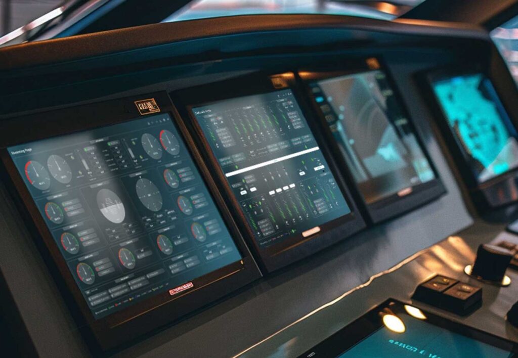 ui design für die Benutzeroberfläche einer Yacht rockson evolution v5
